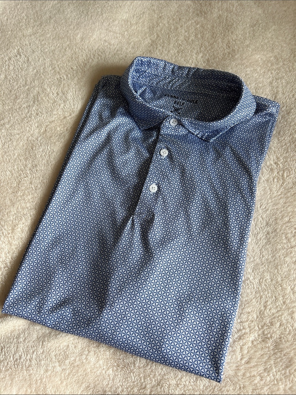 Kenneth Cole Men's Blue Micro-Pattern Polo